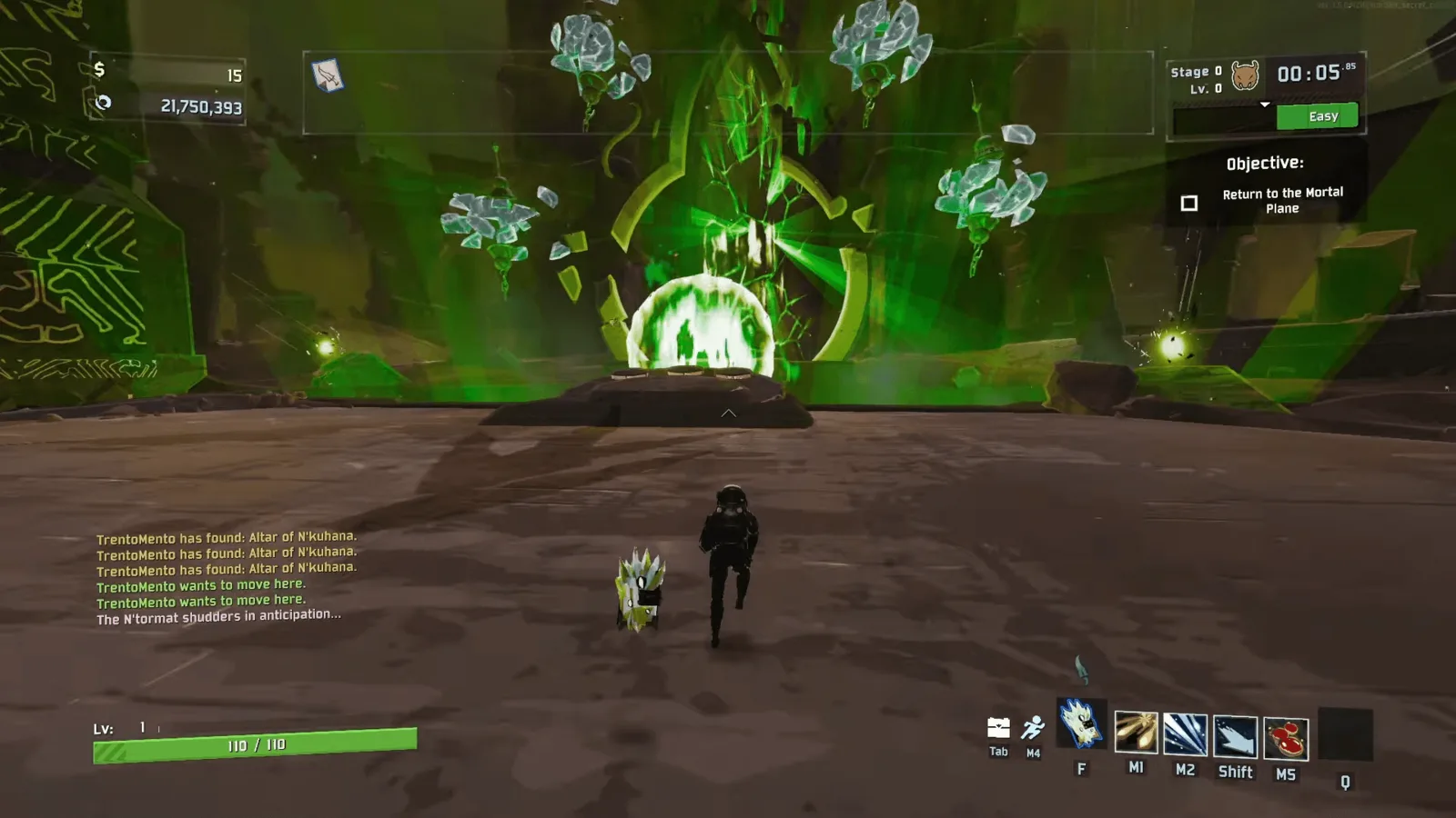 Soulbound Threshold altar area with the N’tormat anticipation message visible