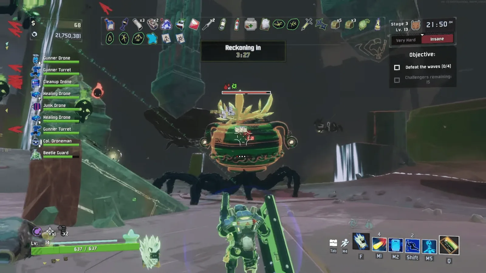 Soulbound Threshold arena with its four-wave objective visible